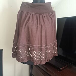 Joe Benbasset Purple Skater Skirt with Ruffled Embellishments